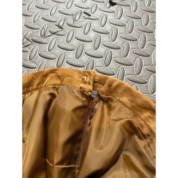 Vintage Jones New York Country Western Genuine Suede Leather Brown Pants size 16 - Picture 4 of 9